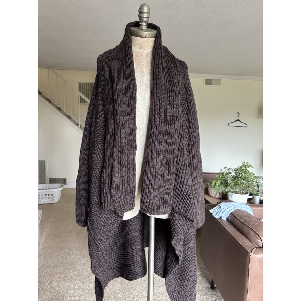 Women's Joseph Authentic Brown Open Front  Cardigan Sweater Sz M Medium